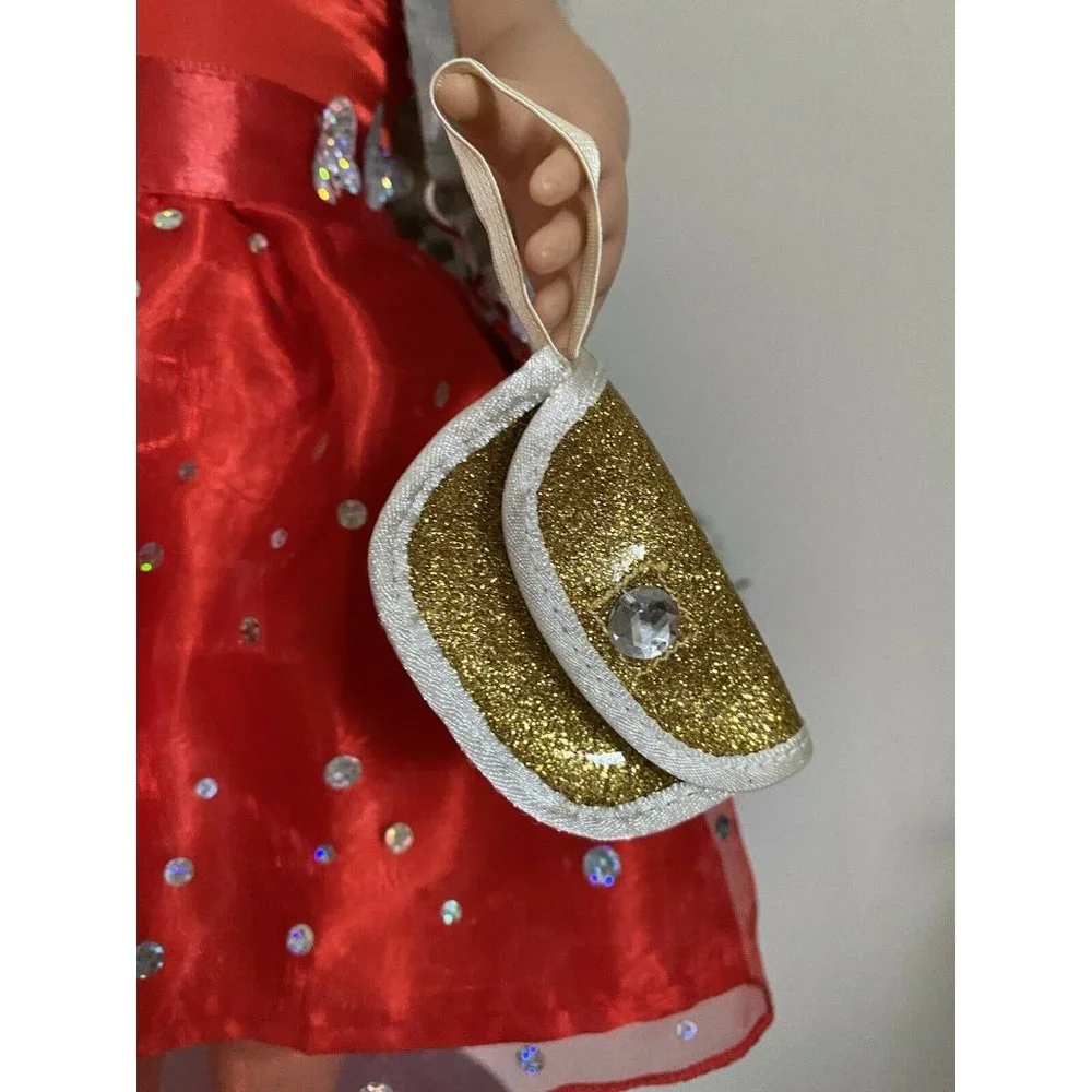American Girl Doll Retired Accessory Gold Hand Purse Clutch Battat‎ Doll 18